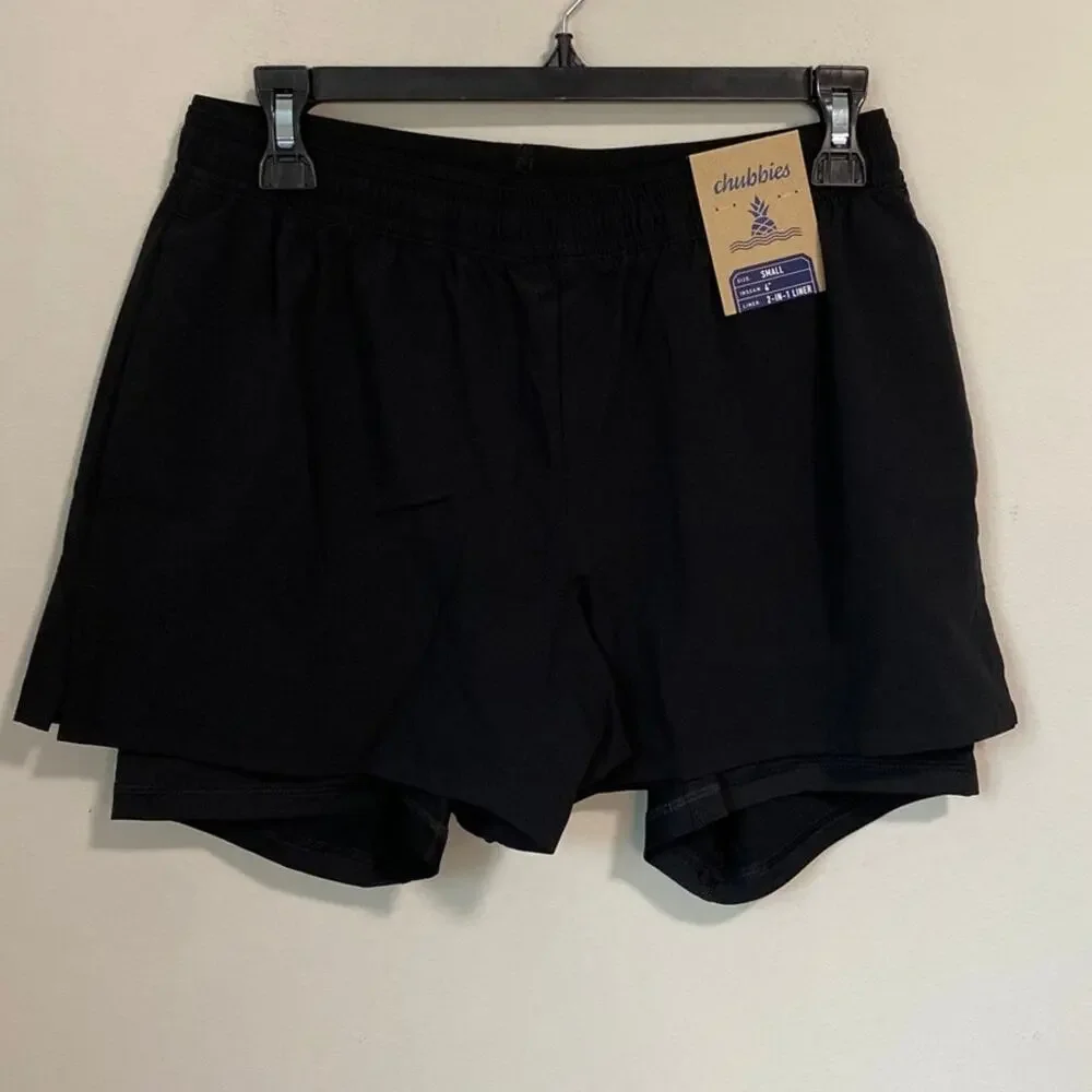 New Chubbies Men's 2-in-1 Lined Swim Trunks Size Small